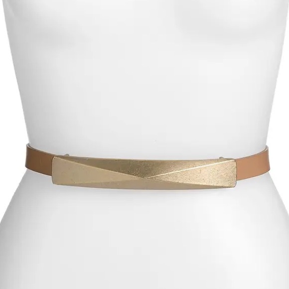 St. John tan skinny leather belt